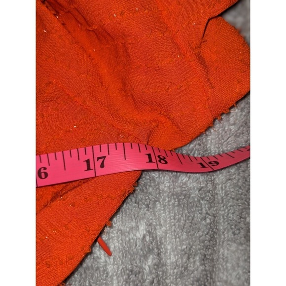 Michael Kors Wrap Dress Ruffle Orange Sparkle V-Neck Flared Sleeve S NWT $165 - Picture 13 of 13